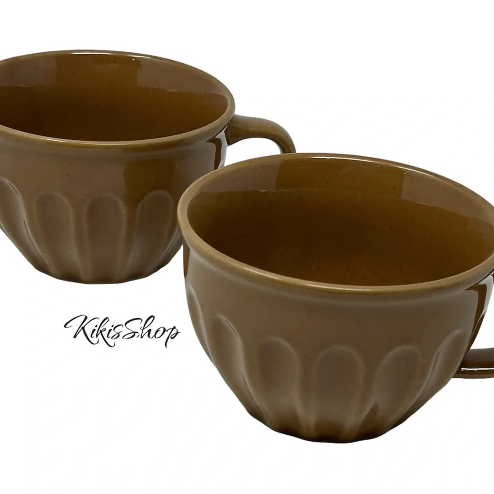 Hearth & Hand Magnolia 15oz Fluted Stoneware Latte Mug Pumpkin Brown - Picture 5 of 5